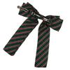 Wicked Hair Bow Pink and Green Stripes with Pinch Barrette view 3