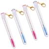 Beavorty 4pcs Keychain Empty Mascara Tubes Eyelash Brushes with Rhinestones 10cm Blue and Rose Red Makeup Practice Tools for Women Eye Lash Application view 1