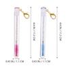 Beavorty 4pcs Keychain Empty Mascara Tubes Eyelash Brushes with Rhinestones 10cm Blue and Rose Red Makeup Practice Tools for Women Eye Lash Application view 2