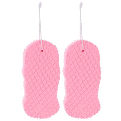 SOIMISS Bathing Sponges 2pcs, Soft PVA Body Cleaning Shower Sponges for Bathing, Gentle Exfoliating Cleansing Supplies for Newborns, Pink