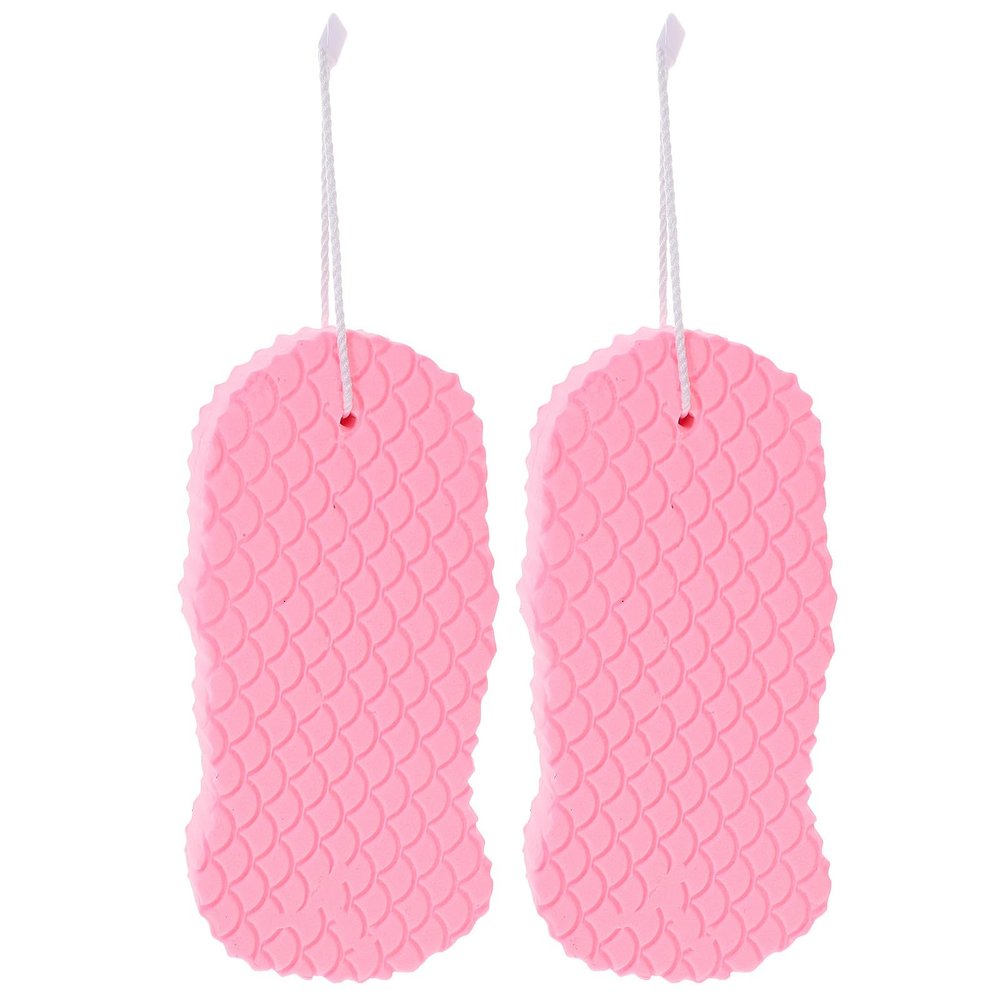 SOIMISS Bathing Sponges 2pcs, Soft PVA Body Cleaning Shower Sponges for Bathing, Gentle Exfoliating Cleansing Supplies for Newborns, Pink