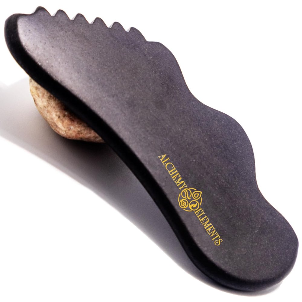 Bian Stone Gua Sha Manual Facial Massage Tool for Face & Neck, Precision-Carved Stone Sculpting Tool Alchemy Elements
