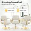 YIYIBYUS Salon Chair for Hair Stylist, 360 Swivel Barber Chair with Heavy Duty Hydraulic Pump, Spa Beauty Equipment for Hair Stylist Women Man, Max Load Weight 440 Lbs, Beige view 3
