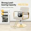YIYIBYUS Salon Chair for Hair Stylist, 360 Swivel Barber Chair with Heavy Duty Hydraulic Pump, Spa Beauty Equipment for Hair Stylist Women Man, Max Load Weight 440 Lbs, Beige view 4