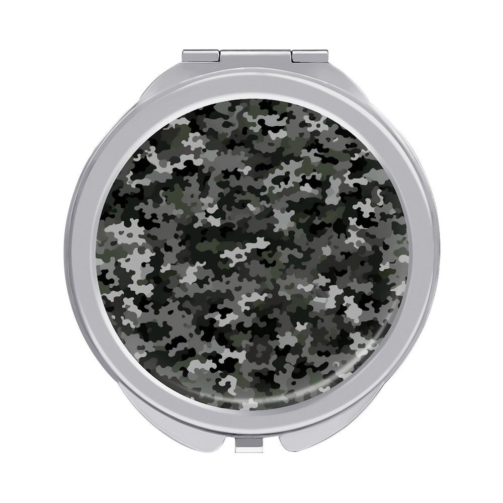FekiLoot Digital Camo Compact Mirror Mini Portable Travel Makeup Mirrors Metal Ultra Slim Pocket Mirror Folding Handheld Small Mirrors for Purse Handbag Daily Use Or Gift