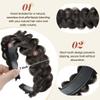 CJL HAIR Wide Braided Headbands Hair Piece for Women Synthetic Hair Hoops Head Bands with Teeth Handmade Braid Hairband Accessories Cream Blonde 1PC view 4