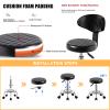 KUYBTU Round Rolling Stool Height Adjustable 360 Swivel with 5 Wheels Pu Leather Cushion Chair for Spa Salon Office Tattoo Home Massage 3 Types of Bases Backless/Backrest-B Brown view 4