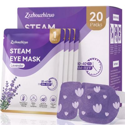 20 Pack Steam Eye Mask, Heated Eye Mask, Warm Compress for Eyes, Lavender