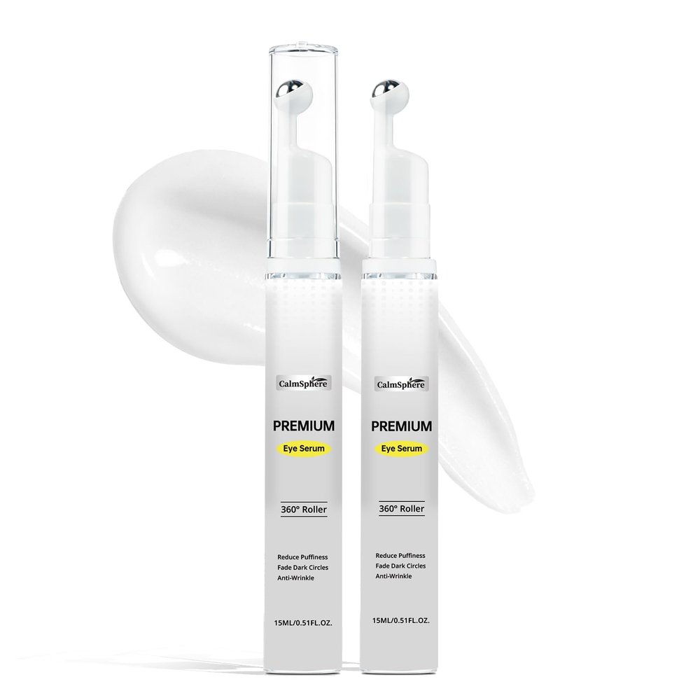 CalmSphere Premium Eye Serum with 360 Roller, Reduce Puffiness, Fade Dark Circles, Anti-Wrinkle, 15ML/0.51FL.OZ