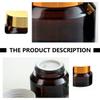 JOINPAYA 6pcs 50ml Small Amber Glass Cream Jars with Gold Lids, Leak-proof Travel Cream Containers for Cosmetics and Skincare Storage view 3