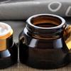 JOINPAYA 6pcs 50ml Small Amber Glass Cream Jars with Gold Lids, Leak-proof Travel Cream Containers for Cosmetics and Skincare Storage view 4