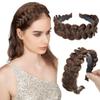 CJL HAIR Wide Braided Headbands Hair Piece for Women Synthetic Hair Hoops Head Bands with Teeth Handmade Braid Hairband Accessories Chocolate Multi 1PC view 1