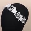 Missgrace Women Silver Green Black Red Blue Gold-Plated Pink Handmade Full Crystal Rhinestone Faux Pearl Flower Headband Shinny Headpiece Bridal Wedding Hair Accessories for Women (Silver) view 2