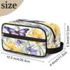 VQUVQV Makeup Bag Purple Yellow Iris Flower Butterfly Travel Toiletry Bag, Portable Make Up Organizer Cosmetic Case with Handle for Travel Accessories view 2