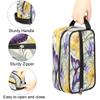 VQUVQV Makeup Bag Purple Yellow Iris Flower Butterfly Travel Toiletry Bag, Portable Make Up Organizer Cosmetic Case with Handle for Travel Accessories view 3