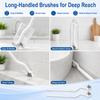 11Pcs Crevice Cleaning Brush Set, Hard Bristle Crevice Cleaning Brush Tool Kit, Thin Brush for Cleaning Tight Spaces, Gaps, Grout, Sink, Bathroom, Kitchen, Window Tracks, Bottles, Straws, with Scraper view 3