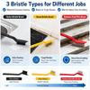 11Pcs Crevice Cleaning Brush Set, Hard Bristle Crevice Cleaning Brush Tool Kit, Thin Brush for Cleaning Tight Spaces, Gaps, Grout, Sink, Bathroom, Kitchen, Window Tracks, Bottles, Straws, with Scraper view 4