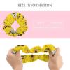 Fashionable Hair Scrunchies, Funny Honeybee Gnomes Bee Sunflower Yellow Flowers Floral Satin Hair Ties Soft Elastic Ponytail Holder Rubber Bands for Women Girls Gift view 2