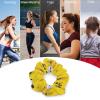 Fashionable Hair Scrunchies, Funny Honeybee Gnomes Bee Sunflower Yellow Flowers Floral Satin Hair Ties Soft Elastic Ponytail Holder Rubber Bands for Women Girls Gift view 3