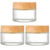 byepica 3 Pcs Glass Cosmetic Jars With Wood Lids, 50G Refillable Containers, Round Sample Cream Jars, 1.8 X 2.2 In, Portable Travel Bottles view 1