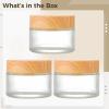 byepica 3 Pcs Glass Cosmetic Jars With Wood Lids, 50G Refillable Containers, Round Sample Cream Jars, 1.8 X 2.2 In, Portable Travel Bottles view 2