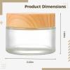 byepica 3 Pcs Glass Cosmetic Jars With Wood Lids, 50G Refillable Containers, Round Sample Cream Jars, 1.8 X 2.2 In, Portable Travel Bottles view 3