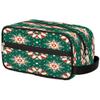 VQUVQV Makeup Bag Christmas Green Red Snowflakes Travel Toiletry Bag, Portable Make Up Organizer Cosmetic Case with Handle for Travel Accessories view 1