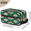 VQUVQV Makeup Bag Christmas Green Red Snowflakes Travel Toiletry Bag, Portable Make Up Organizer Cosmetic Case with Handle for Travel Accessories view 2
