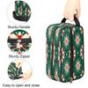 VQUVQV Makeup Bag Christmas Green Red Snowflakes Travel Toiletry Bag, Portable Make Up Organizer Cosmetic Case with Handle for Travel Accessories view 3