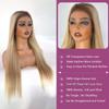 Ubetta Blonde Highlights Wig Human Hair 13x6 Lace Front Wigs Human Hair 24 Inch Brown Roots to Golden Blonde Balayage Blonde Highlights Wig Human Hair Pre Plucked Straight Wigs for White Women view 4