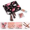 Meaudiwes Fashion Zipper Cosmetic Case, Portable Makeup Case, Personality Toiletry Bag, Travel Cosmetic Toiletry Bag Pink Love Heart Flamingo view 3
