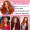 VHDY85KA Curly Human Hair Wigs 250 Density Ginger Deep Wave 13x6 HD Lace Frontal Pre Plucked(28inches) view 3