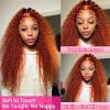 VHDY85KA Curly Human Hair Wigs 250 Density Ginger Deep Wave 13x6 HD Lace Frontal Pre Plucked(28inches) view 4