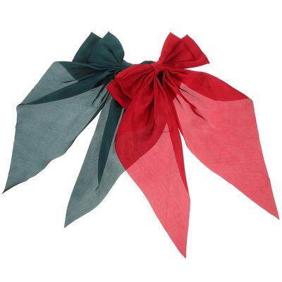 SOIMISS 2pcs Large Hair Bows Ribbon Barrettes for Women and Teen Red and Green Hair Clips for Ponytail Styling