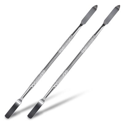 KAZIPOP Stainless Steel Makeup Spatula Mixer Artist Tool for Salon Color Cream Mixing Pigment Blending Spatula Tool for Nail Art Eye Shadow Eyelash Makeup Foundation Spatulas (2)