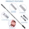 KAZIPOP Stainless Steel Makeup Spatula Mixer Artist Tool for Salon Color Cream Mixing Pigment Blending Spatula Tool for Nail Art Eye Shadow Eyelash Makeup Foundation Spatulas (2) view 3