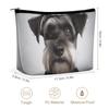 LOKLNEYK Travel Makeup Bag Cute Schnauzer Make Up Bag for Women Large Capacity Cosmetic Bags Waterproof Portable Make Up Pouch Open Flat Toiletry Bags Cosmetic Organizer view 2