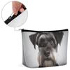 LOKLNEYK Travel Makeup Bag Cute Schnauzer Make Up Bag for Women Large Capacity Cosmetic Bags Waterproof Portable Make Up Pouch Open Flat Toiletry Bags Cosmetic Organizer view 4