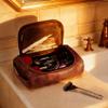 Aganmi Personalized PU Leather Travel Toiletry Bag for Men Engraved Initial view 4