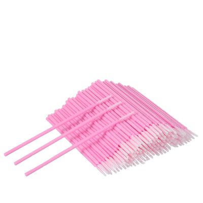 200 Pcs Disposable Micro Applicator Brush Micro Brushes Disposable Lash Mascara Applicators for Eye Lashes Brows Eyelash Extension (Pink)
