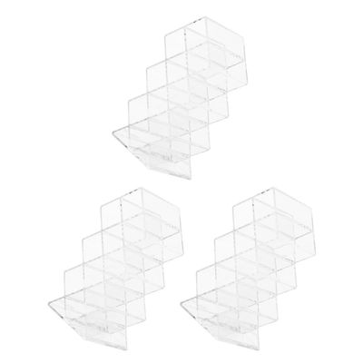 Ipetboom 3pcs Lipstick Organizer Holder with 10-slot Fish Shape Design, Lip Gloss Tower Cosmetic Display Case for Vanity Bathroom Countertop Makeup Storage
