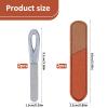 2Pcs Metal Nail File with Case, Stainless Steel Double Sided Keychain Travel Nail File Diamond Round Fine Grit Small Nail Files with Brown Leather Cases for Women Men (Silver) view 2