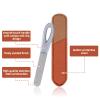 2Pcs Metal Nail File with Case, Stainless Steel Double Sided Keychain Travel Nail File Diamond Round Fine Grit Small Nail Files with Brown Leather Cases for Women Men (Silver) view 4