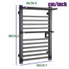 Wall-Mounted Aluminum Towel Warmer Rack with Top Shelf - Heated Towel Drying Rack for Bathroom Spa and Hotel Use - Gray Color Left Wire Design view 3