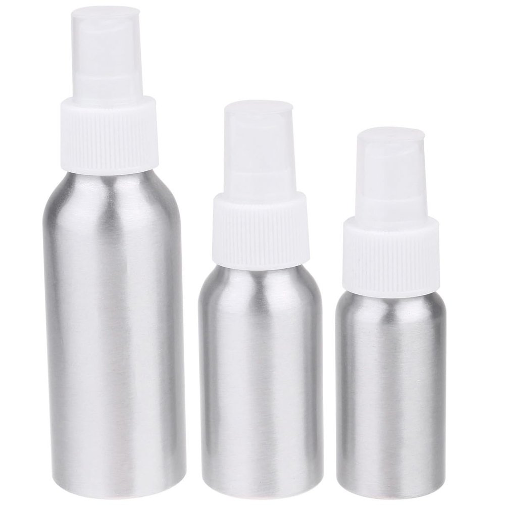 DONFAMDS Aluminum Refillable Perfume Spray Nozzle Bottle 3pc Travel Set
