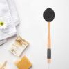 Ciieeo Wood Handle Eva Back Lotion Applicator Brush Set with 3 Replaceable Heads, Black Textured Eva Bath Scrubber for Shower and Body Cream Application view 4