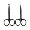 BRRNOO Small Scissors Beauty, Nose Scissors For Men Eyebrow with Stainless Steel Straight and Rounded Tip 2 Stainless Steel Black For Facial Hair, Eyebrows, Beard, view 1