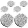 ABOOFAN 6pcs Small Compact Round Crystal Rhinestone Double-Sided Makeup Pocket Mirrors 7cm Chrome Color for Bridal and Travel Use view 1