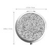 ABOOFAN 6pcs Small Compact Round Crystal Rhinestone Double-Sided Makeup Pocket Mirrors 7cm Chrome Color for Bridal and Travel Use view 2
