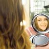 ABOOFAN 6pcs Small Compact Round Crystal Rhinestone Double-Sided Makeup Pocket Mirrors 7cm Chrome Color for Bridal and Travel Use view 3